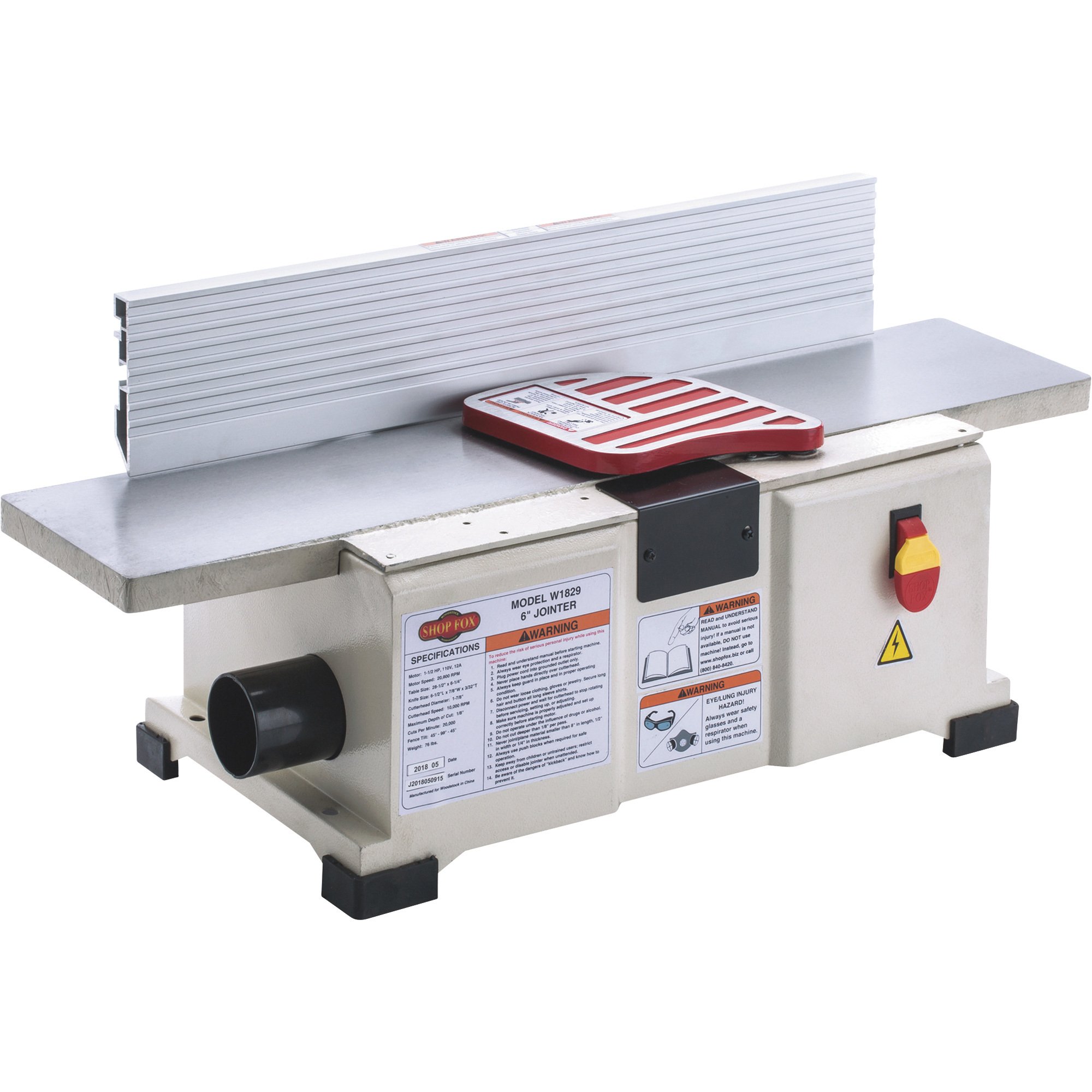 Shop Fox 6in. Benchtop Jointer — 1 1/2 HP, Model# W1829